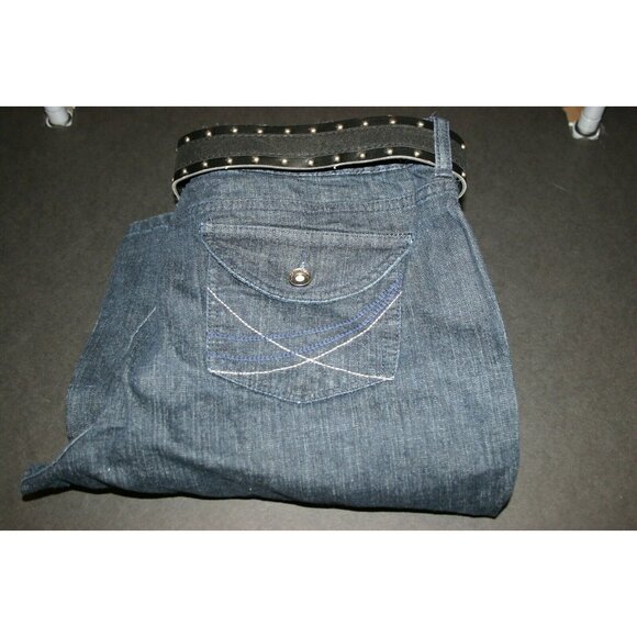 St John's Bay jeans womens 12 Fashion bootcut belt average 31 x 32 blue new - Picture 11 of 11